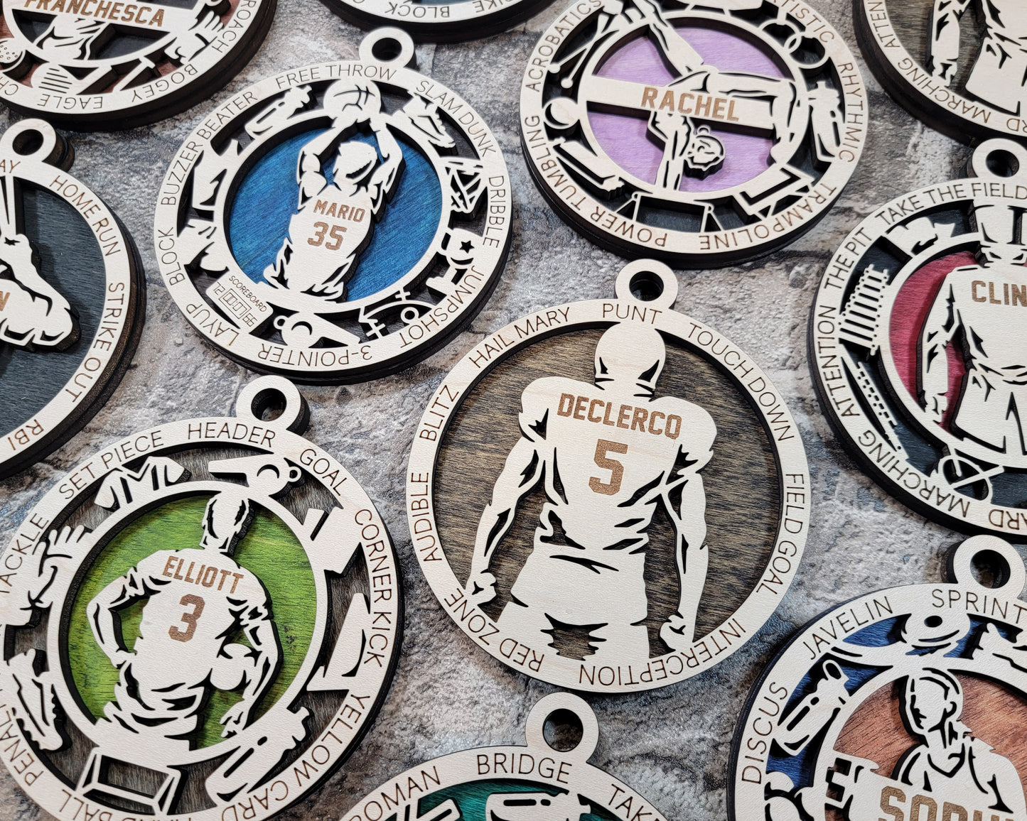 Custom Sports Ornaments - personalized, baseball, basketball, football, soccer, ornaments