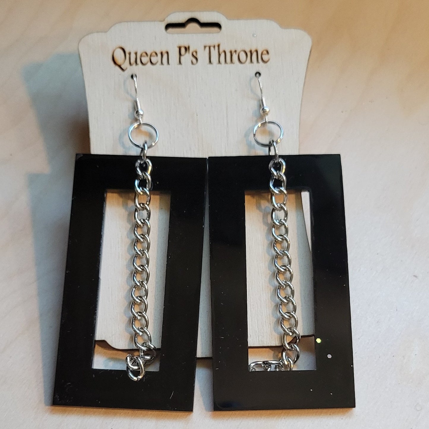 Acrylic and chain earrings
