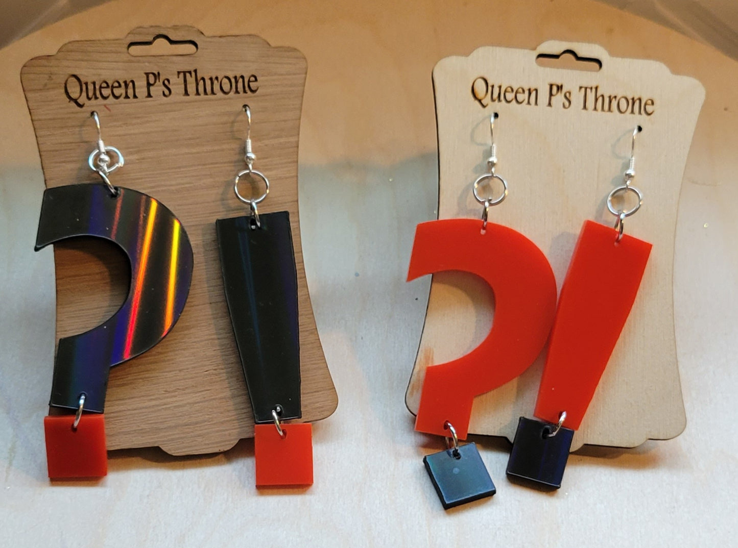 Punctuation Earrings - Question Mark and Exclamation Point