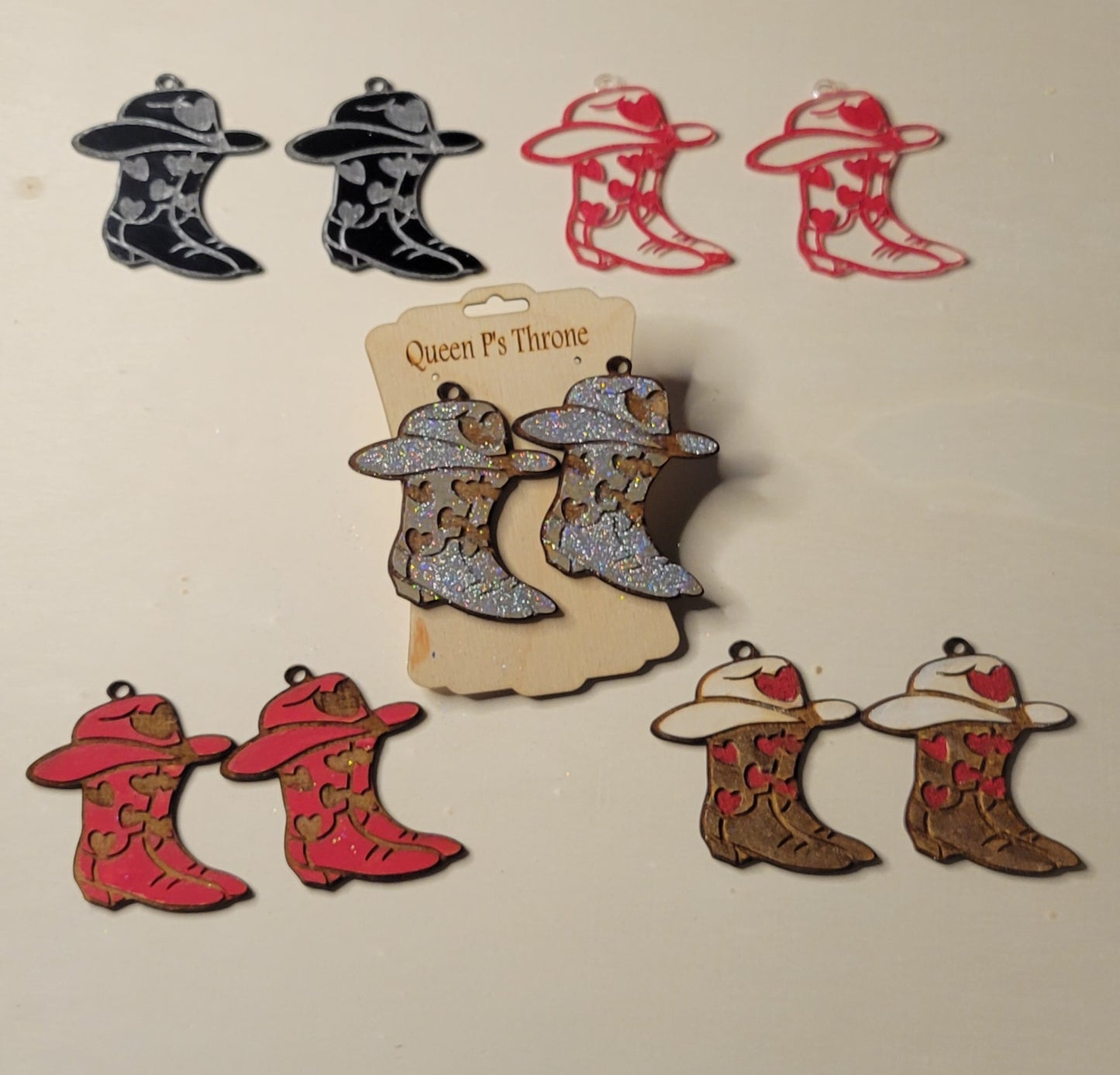 Cowgirl Hat and Boot Earrings