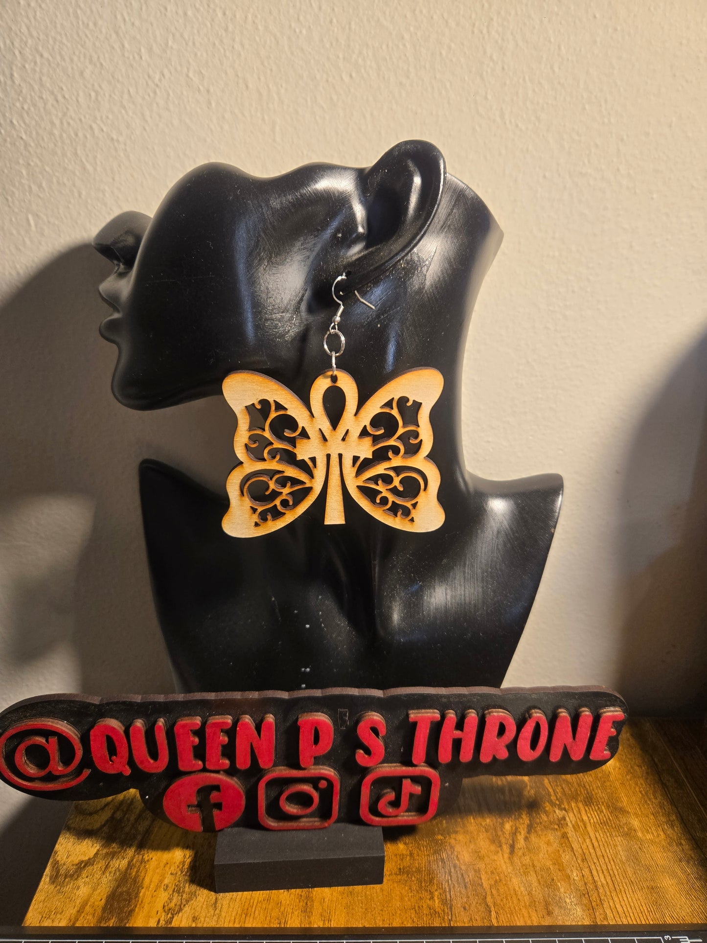 Ankh Butterfly Earrings
