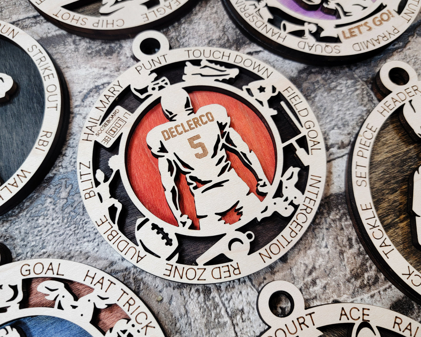 Custom Sports Ornaments - personalized, baseball, basketball, football, soccer, ornaments