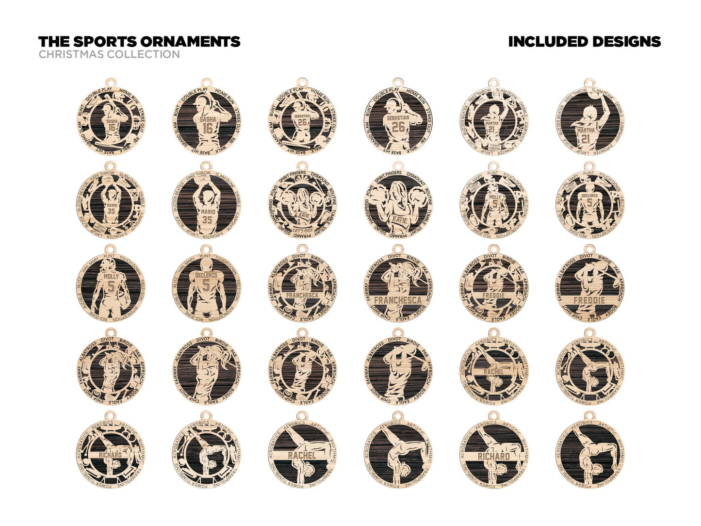 Custom Sports Ornaments - personalized, baseball, basketball, football, soccer, ornaments