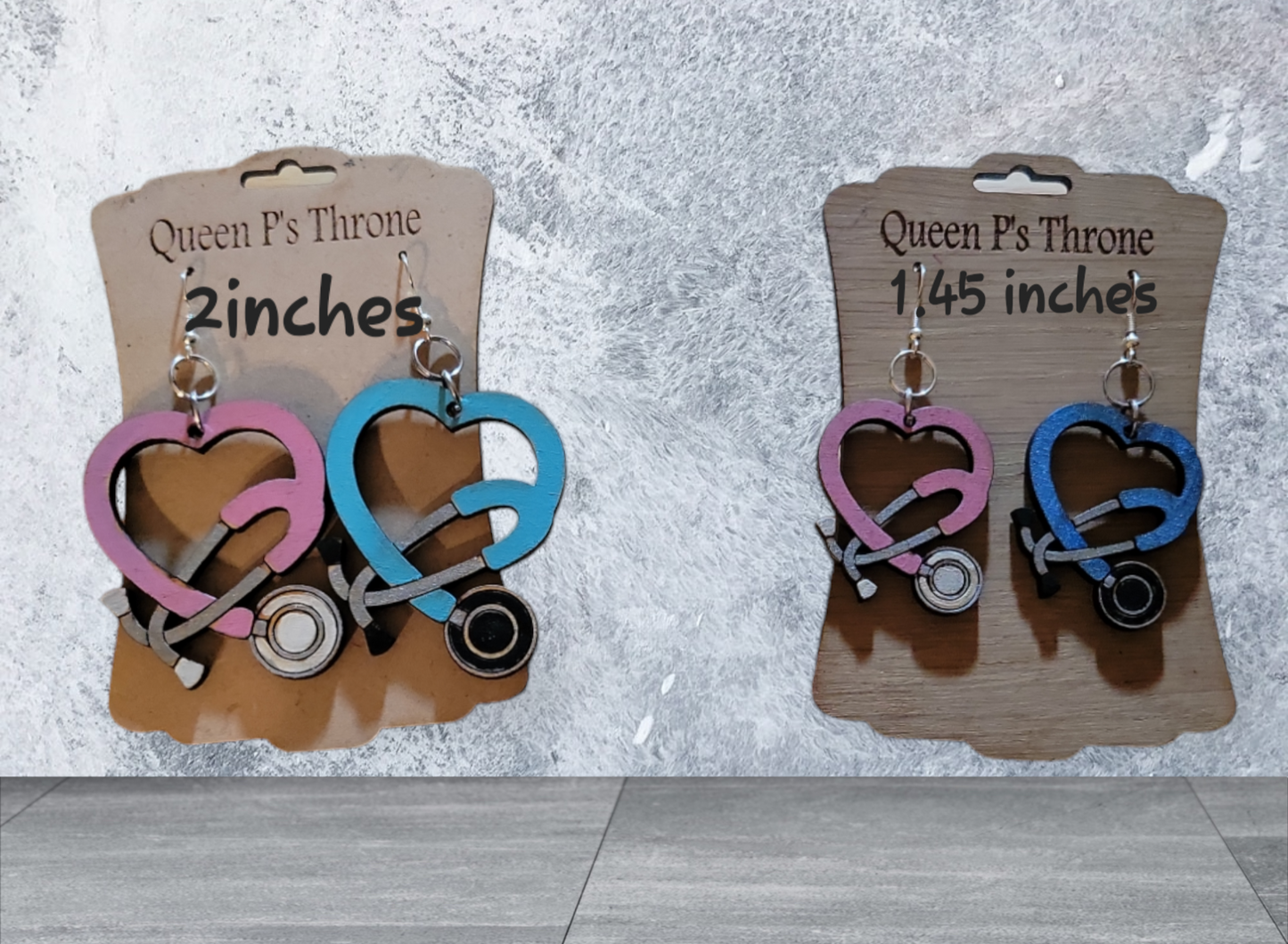 Medical Nurse/Doctor Heart Stethoscope Earrings