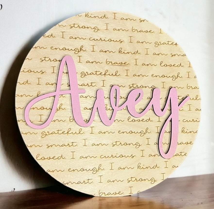 Kids Affirmation Sign with Name