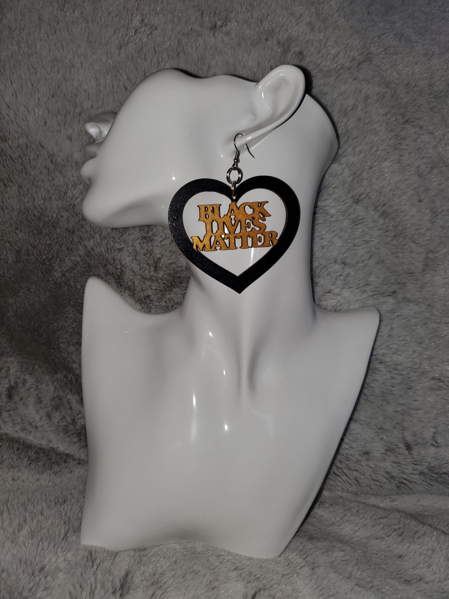 Black Lives Matter Heart Earrings