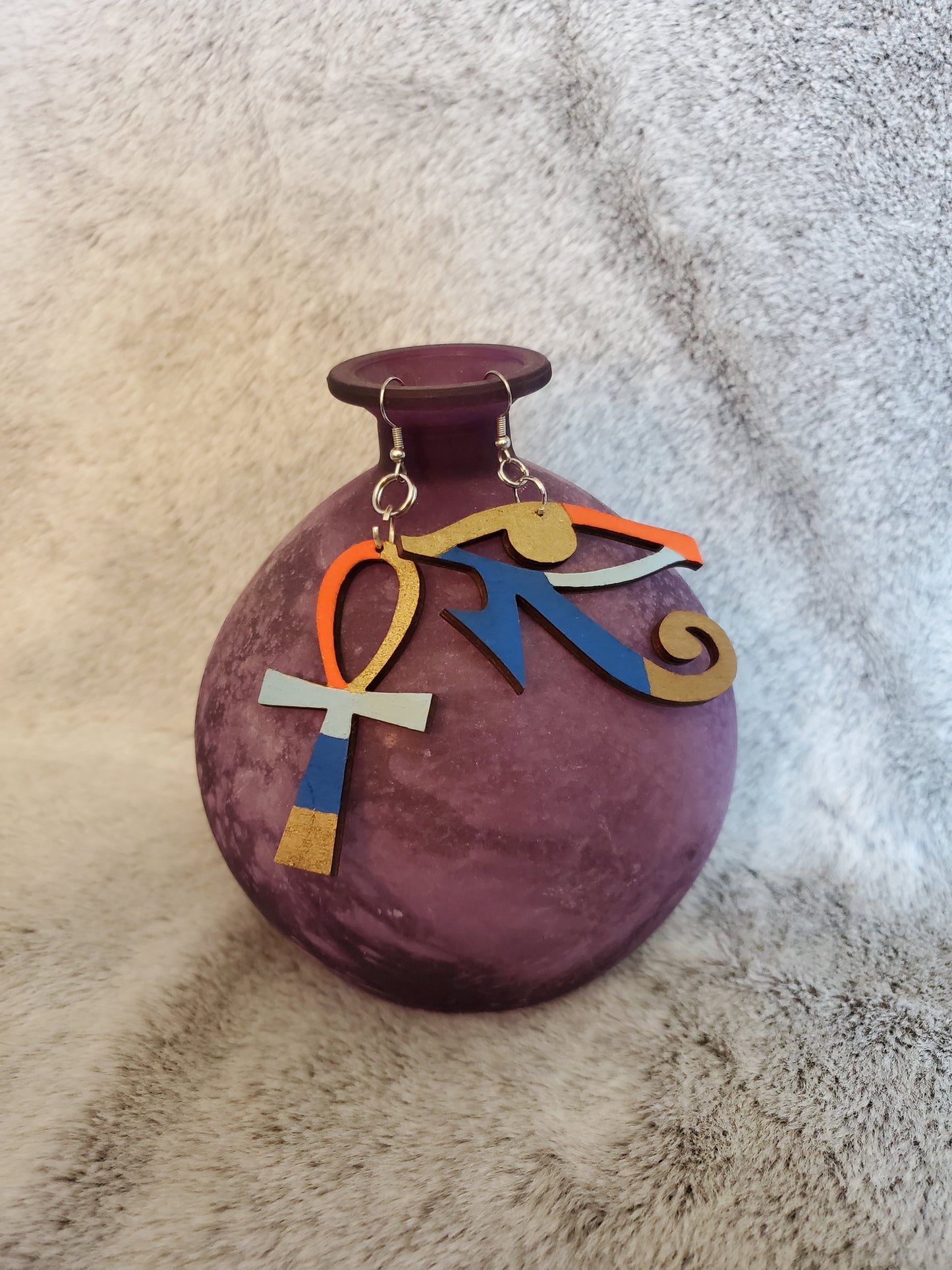 Mixed up: Ankh and Eye of Horus Earrings (2 Designs)