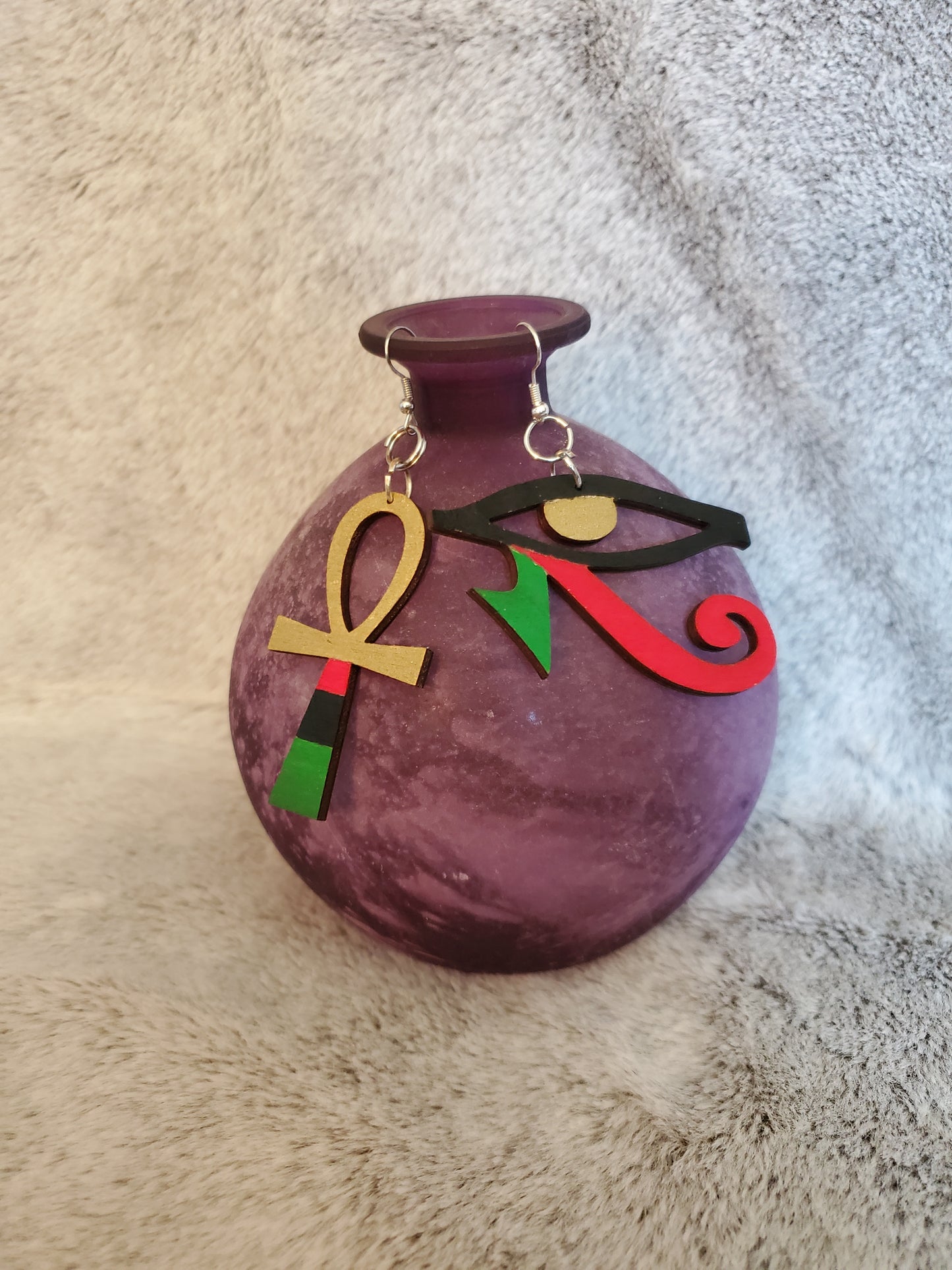 Mixed up: Ankh and Eye of Horus Earrings (2 Designs)