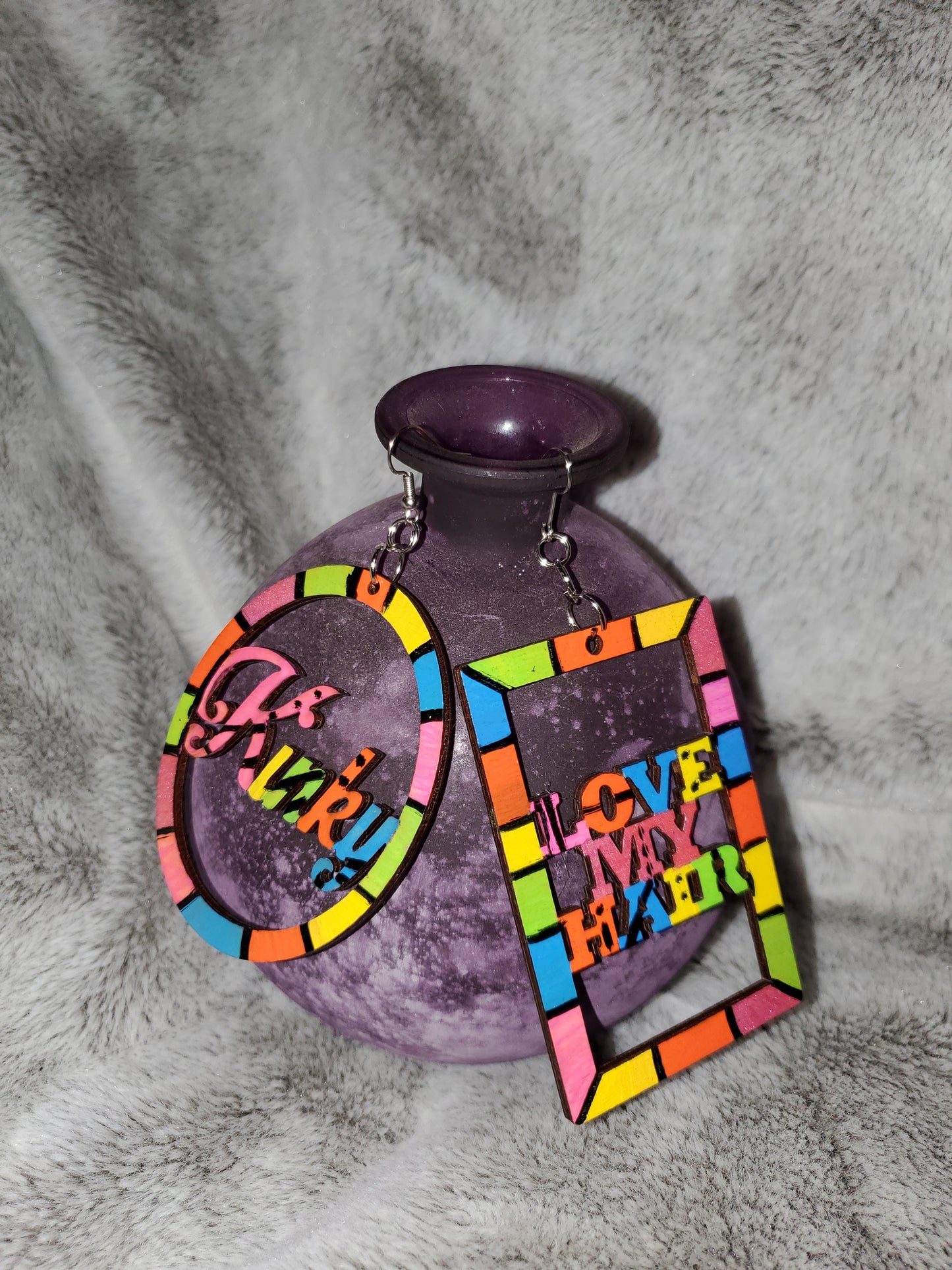Mixed up- Kinky and Love My Hair Earrings