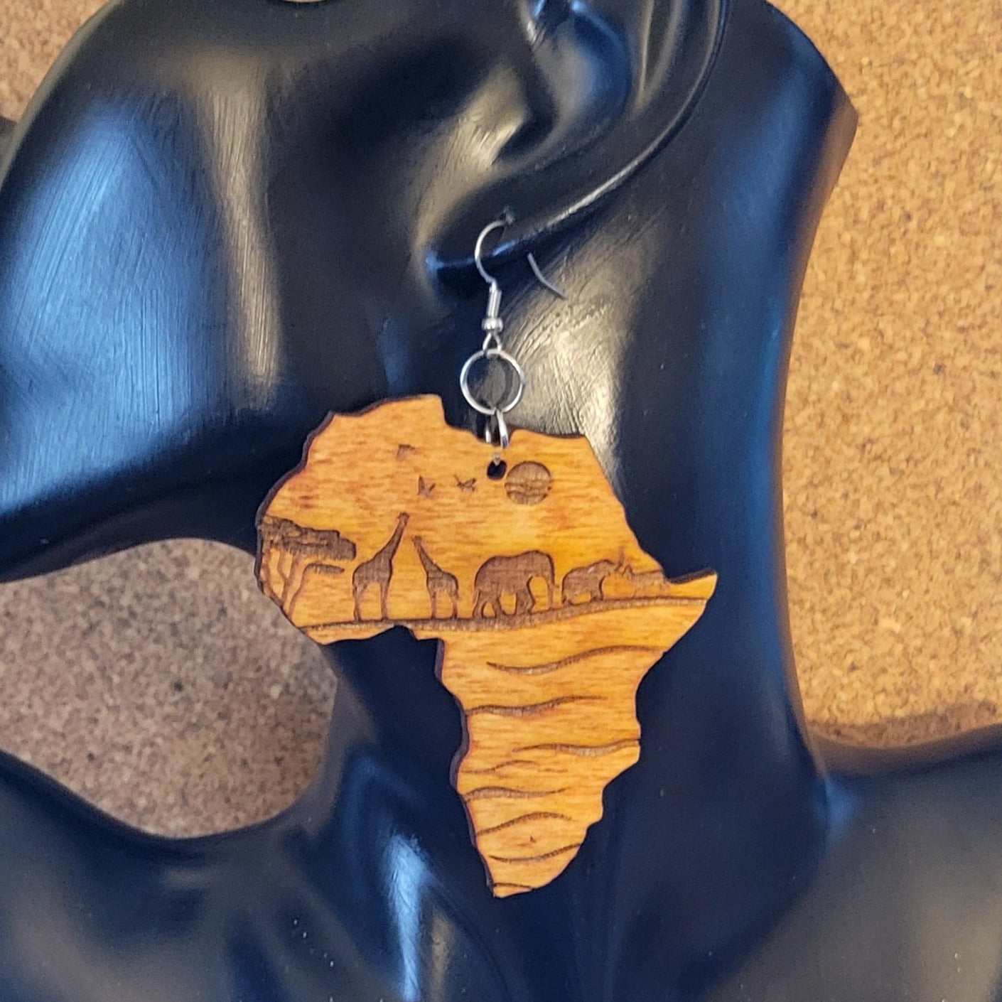 Africa Map Earrings (3 options)