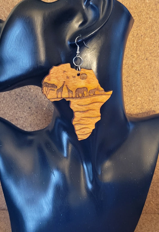 Africa Map Earrings (2 options)