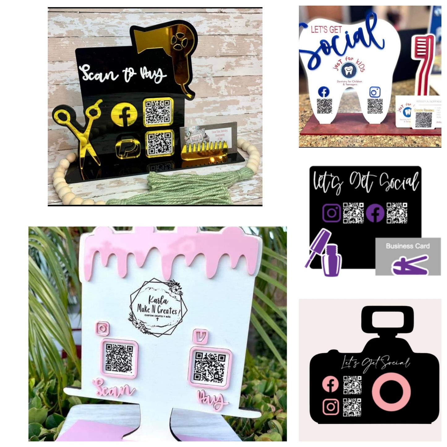 Social Media and Payment Sign- (Hair Stylist, Dentist, Nail Salon, Photographer, Cake baking)