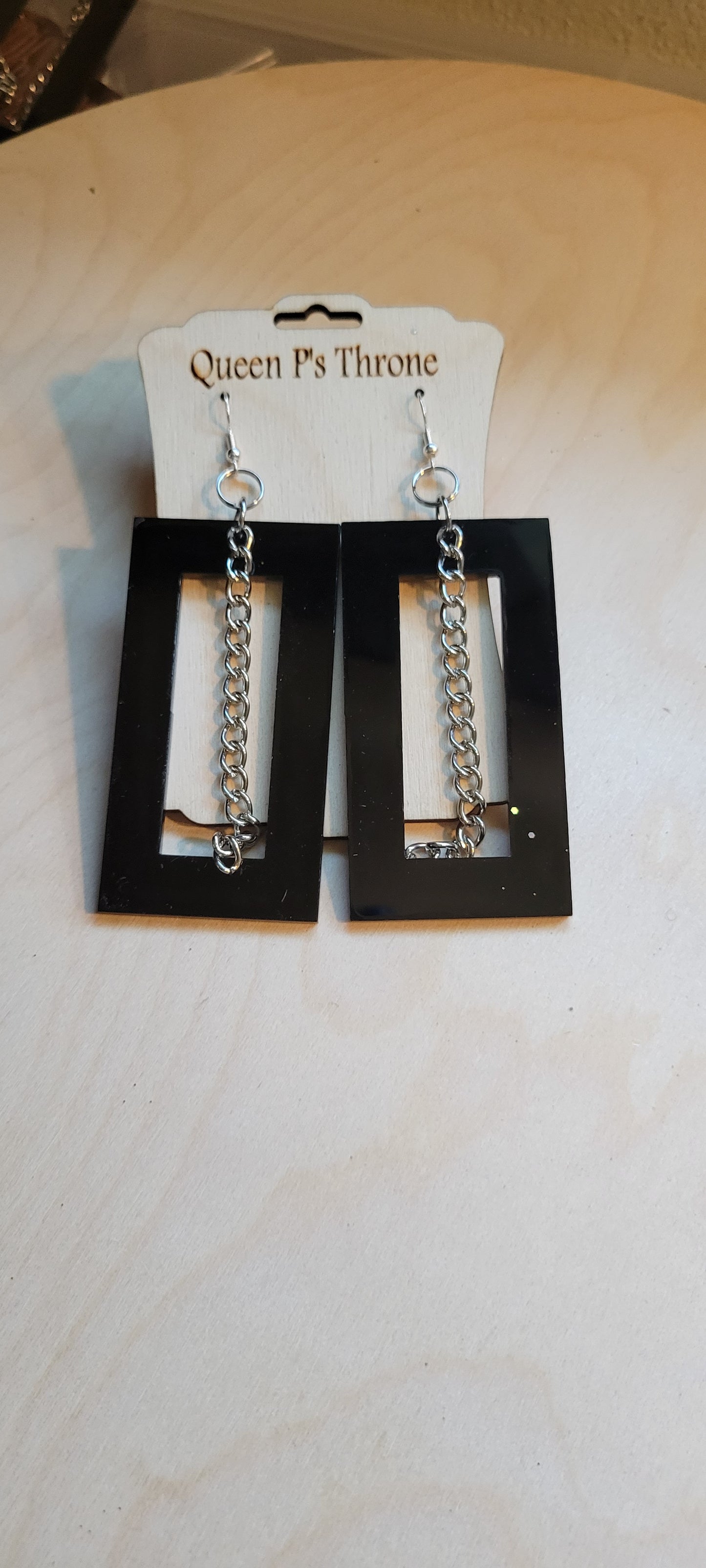Acrylic and chain earrings