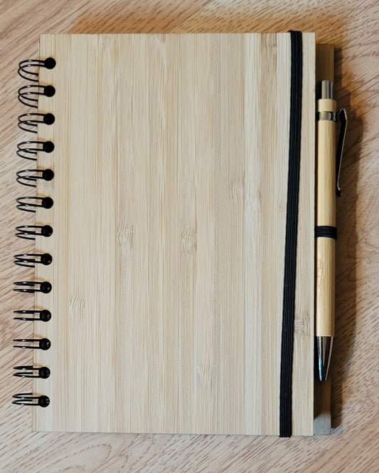 Personalized Bamboo Notebook and Pen Set