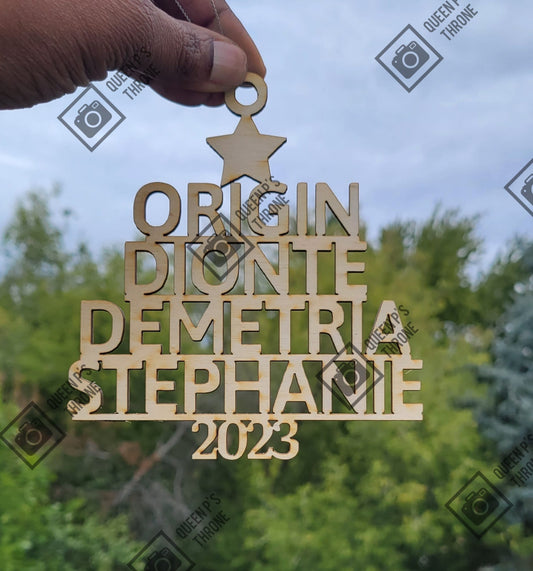 Family Names Christmas Tree Ornament