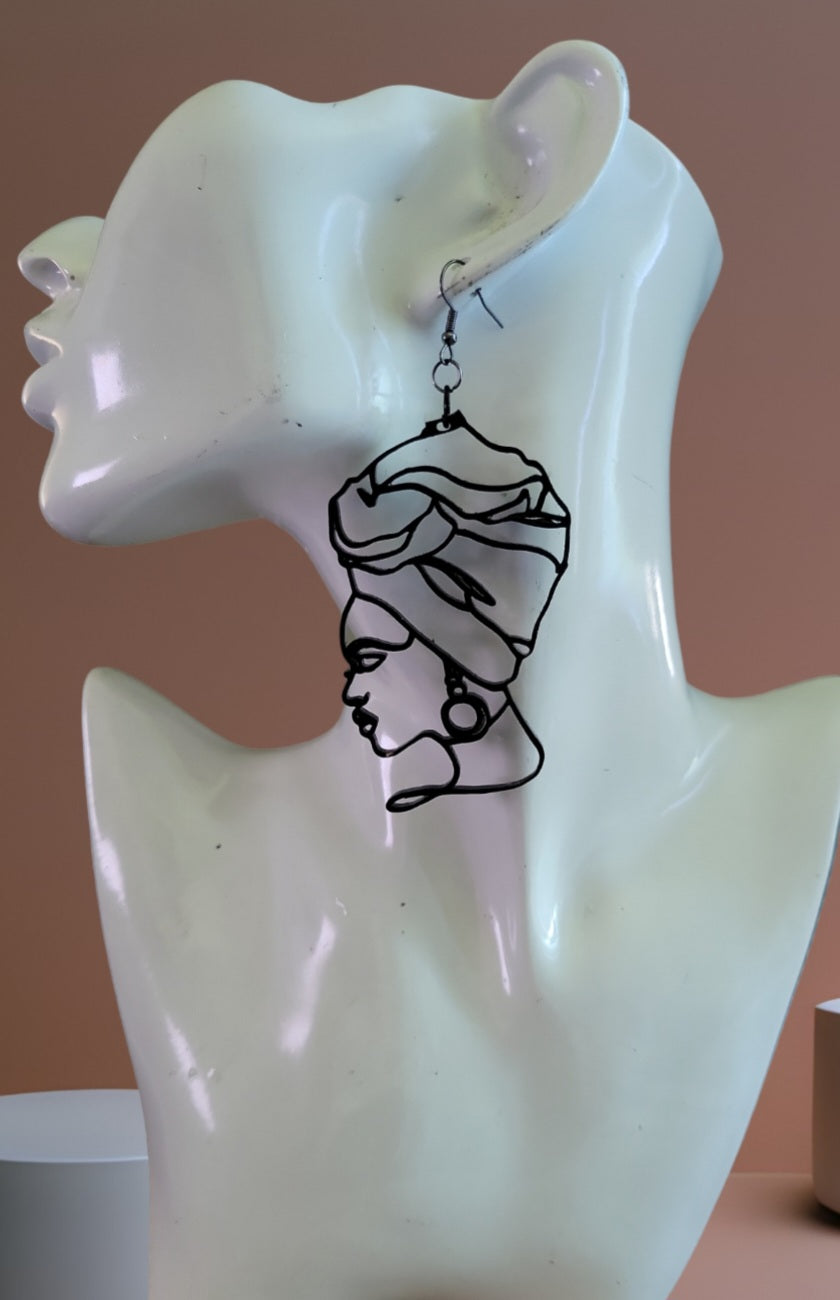 Woman silhouette earrings