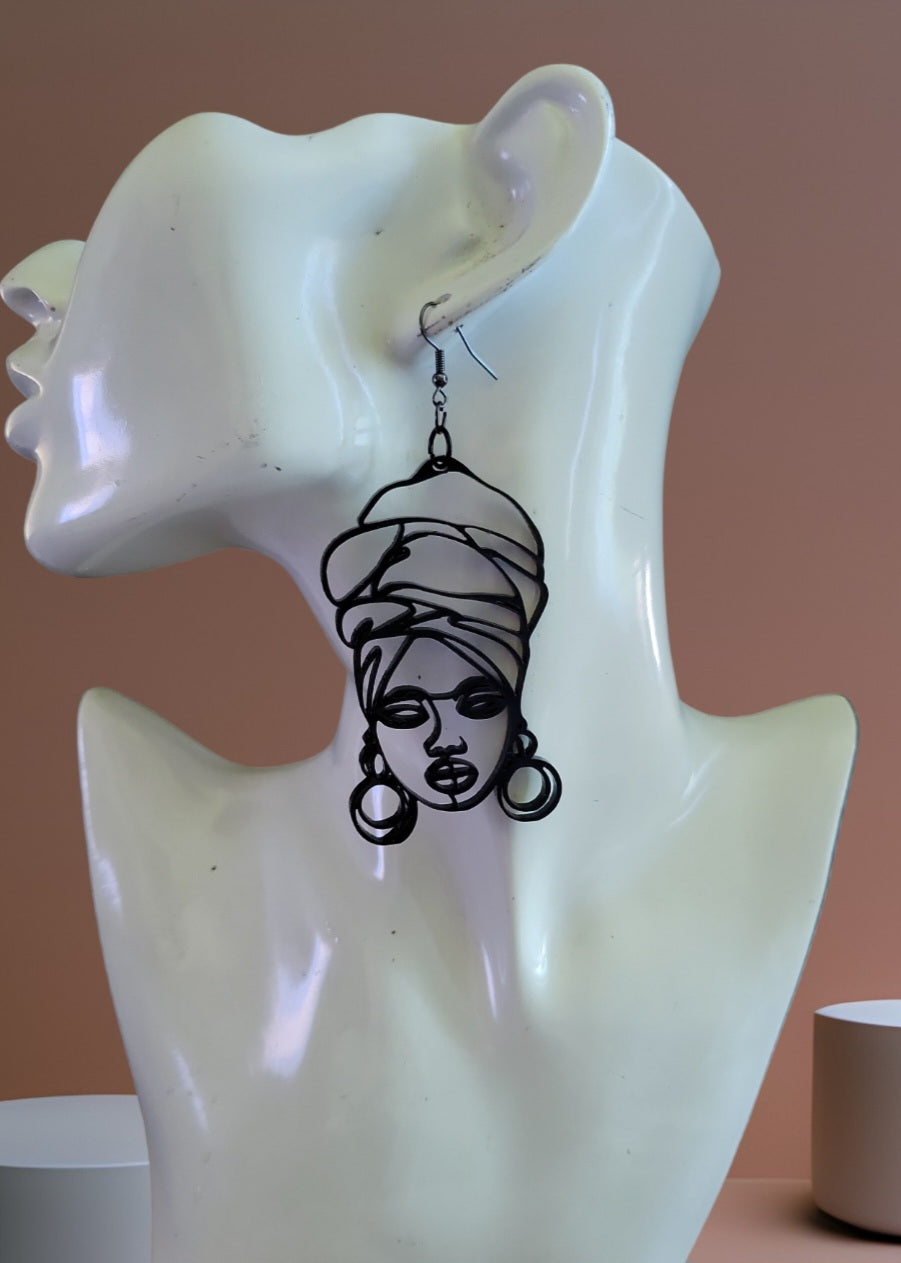 Woman silhouette earrings