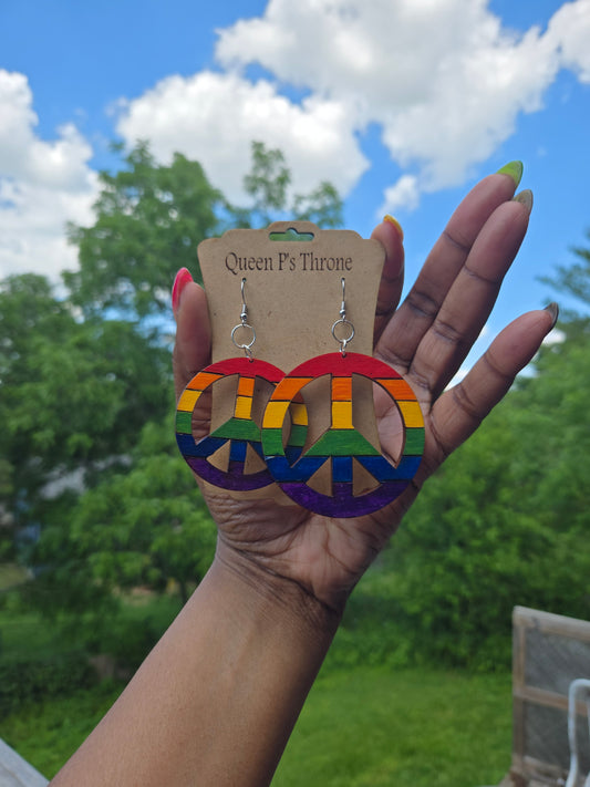 Pride Peace Sign Statement Earrings