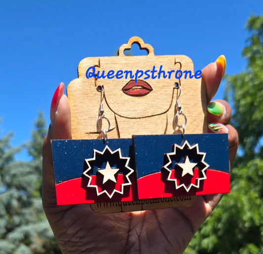 Juneteenth Flag Earrings: