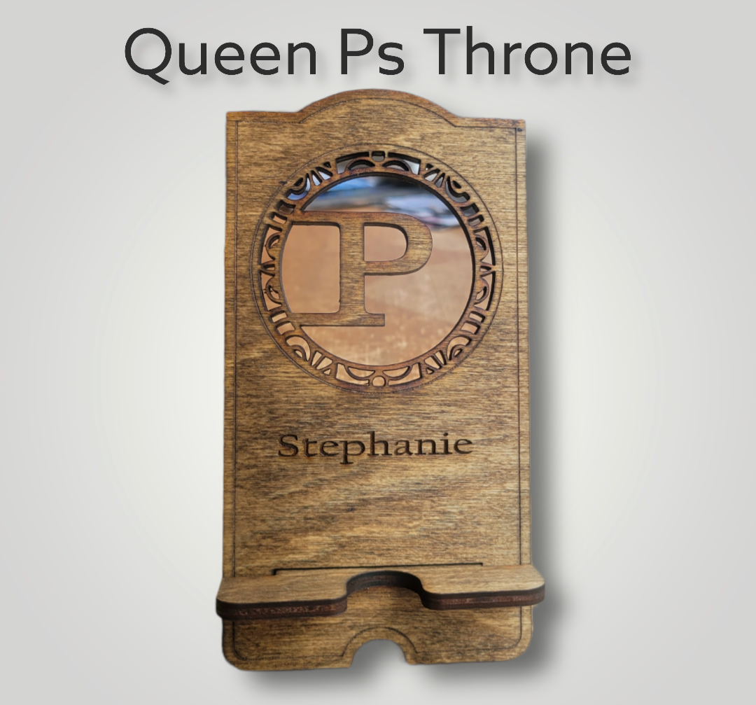 Personalized Wooden Cell Phone Stand (Options A-Z)