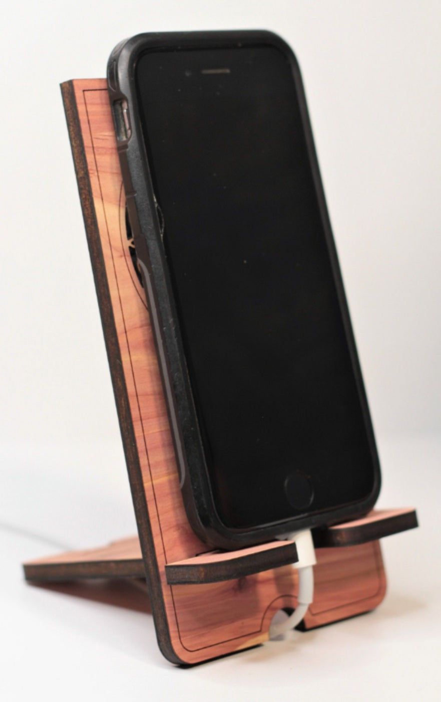 Personalized Wooden Cell Phone Stand (Options A-Z)